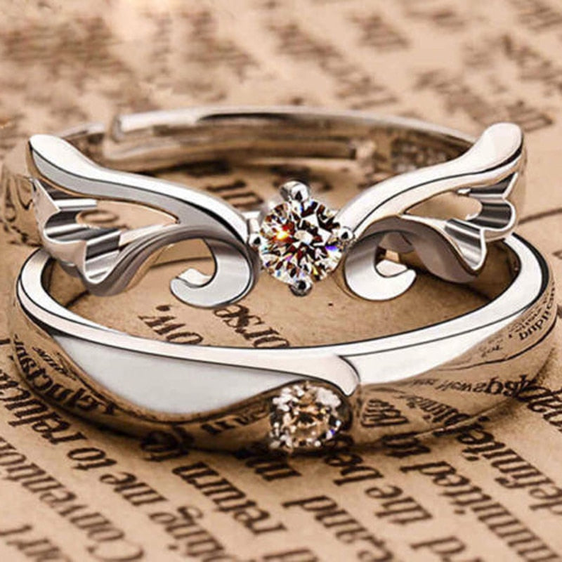 Charm Rhinestone Couple Rings