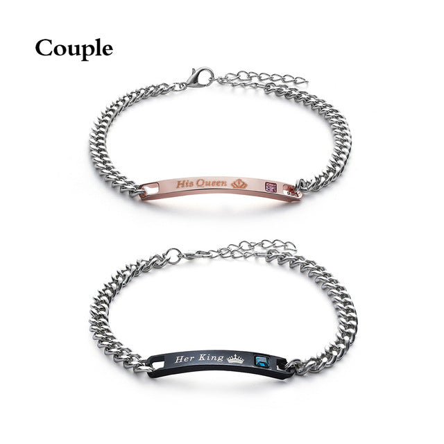 Her King His Queen: Couple Bracelets