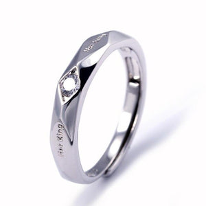"His Queen Her King" Couple Silver Promise Ring