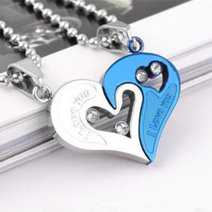 Couple Heart Stitching Pendant