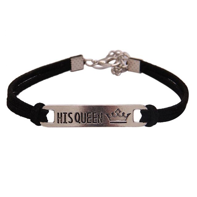 "Her King His Queen" Crown Paired Bracelet