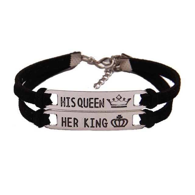 "Her King His Queen" Crown Paired Bracelet