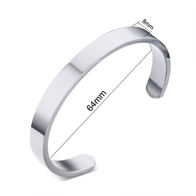 Vnox Engraving Couple Cuff Bracelets