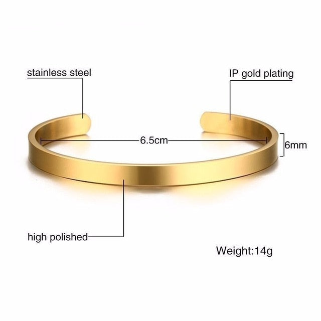 Vnox Engraving Couple Cuff Bracelets