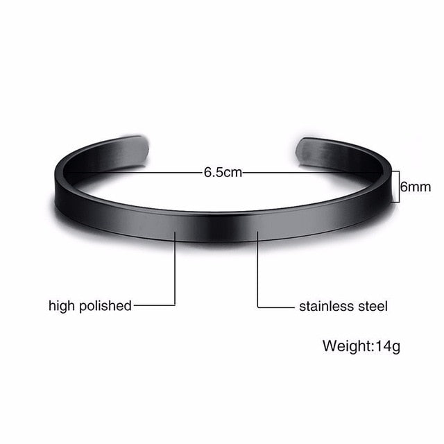 Vnox Engraving Couple Cuff Bracelets