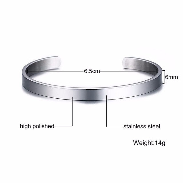 Vnox Engraving Couple Cuff Bracelets