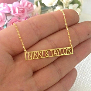 Personalized Couple Names Charm Necklaces