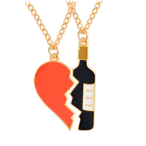 Heart Wine Bottle Pendant Necklaces